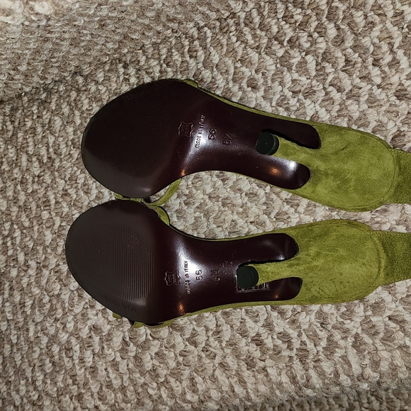 VIA SPIGA MADE IN ITALY REAL LEATHER SUEDE OLIVE ANKLE STRAPLOW HEEL PUM… - Picture 8 of 8